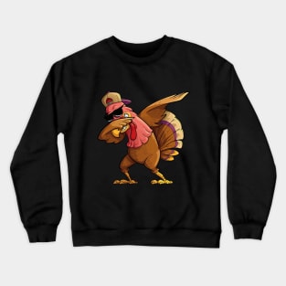 Dabbing Turkey Thanksgiving Day Pilgrim Boys Girls Funny Dab Crewneck Sweatshirt